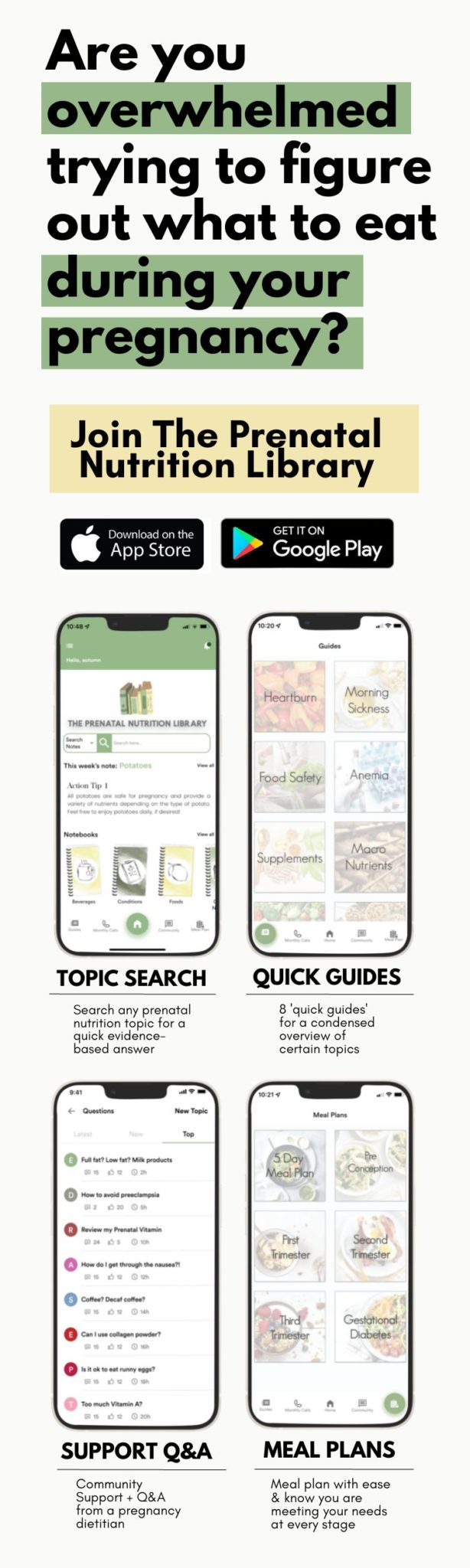 the prenatal nutrition library app the prenatal nutrition library app