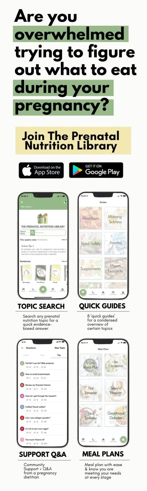the prenatal nutrition library app the prenatal nutrition library app