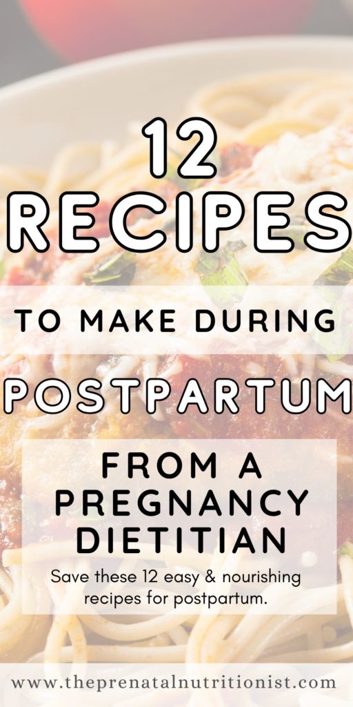 12 Recipes for Postpartum Meals