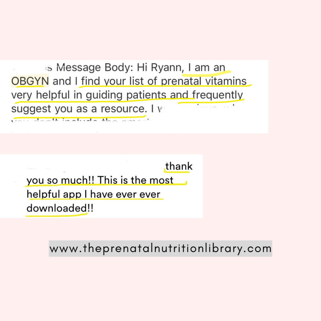 the prenatal nutrition library feedback