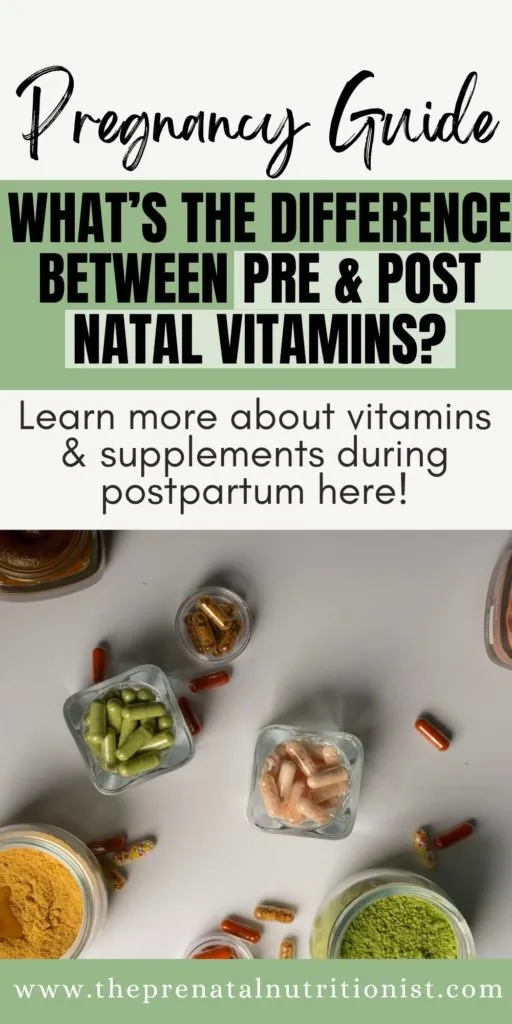 Post-Natal Vitamin vs Prenatal Vitamins