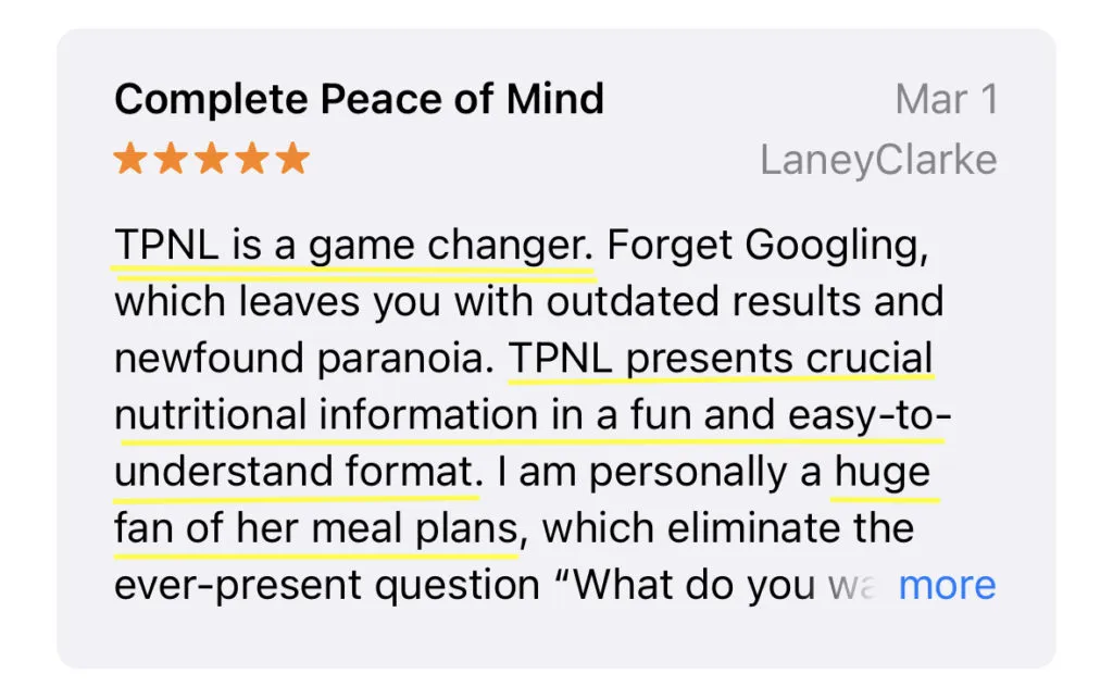 the prenatal nutrition library feedback