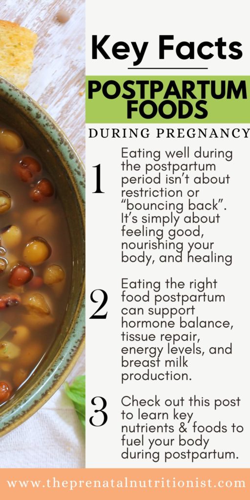 Postpartum Food Ideas key facts