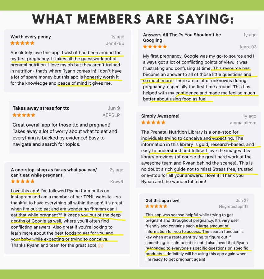 the prenatal nutrition library feedback